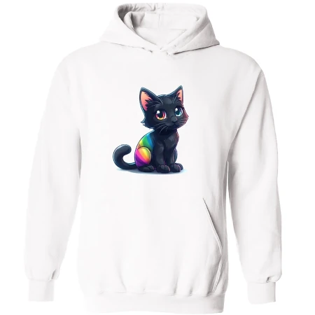 Bluza dziecięca Słodki Kotek, kangurka z kapturem biała