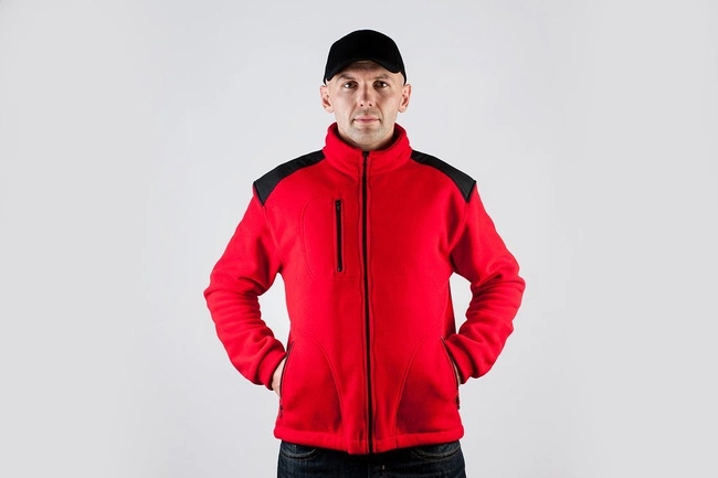 Gruby polar ze wzmocnieniami czerwony/czarny FLRA 340
