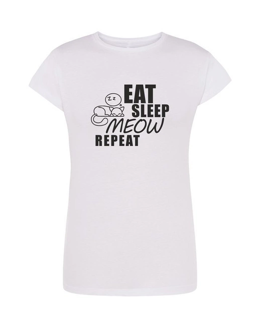 Koszulka damska EAT SLEEP MEOW REPEAT, na prezent