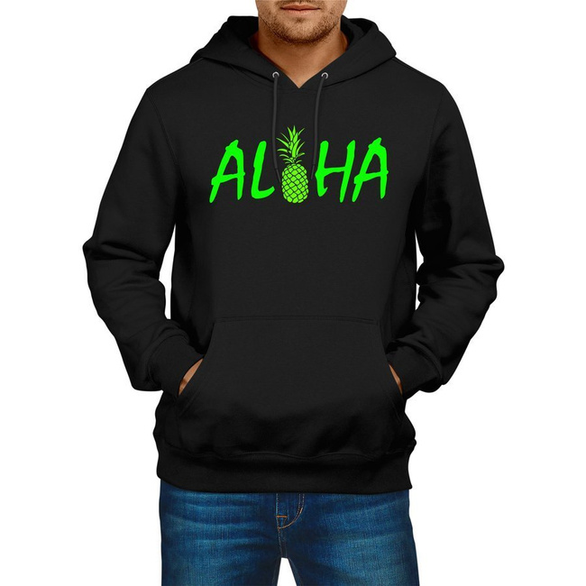 BLUZA męska LATO ALOHA wakacyjna w kolorze czarnym