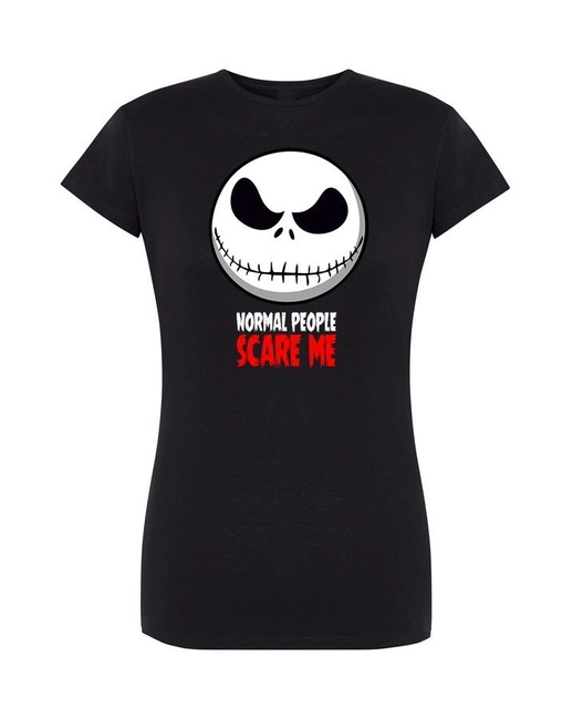 T-shirt damski NORMAL PEOPLE SCARE ME w kolorze czarnym
