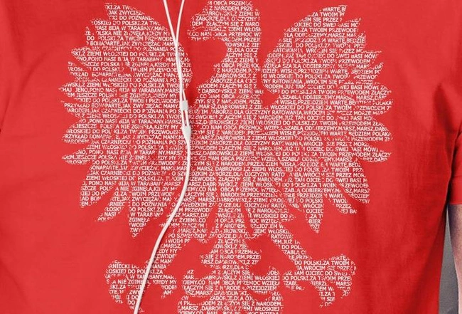 Koszulka męska ORZEŁ Z HYMNEM POLSKI