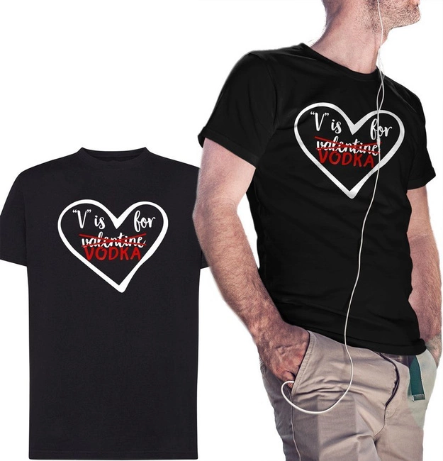 Koszulka dla niezależnego mężczyzny - V IS FOR VODKA