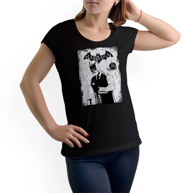 Koszulka damski barman BATMAN czarna