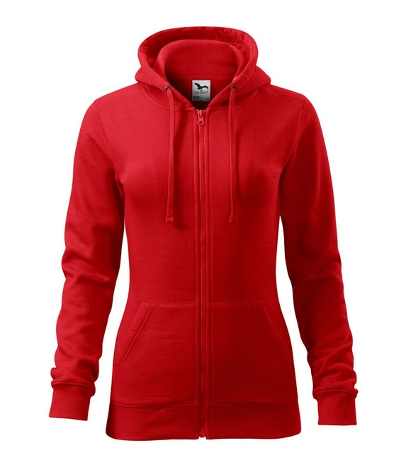 Bluza damska rozpinana z kapturem TRENDY ZIPPER czerwona MALFINI