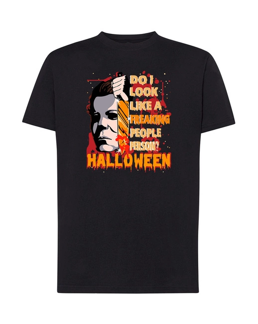 Koszulka Halloween dla introwertyków Michael Myers czarna