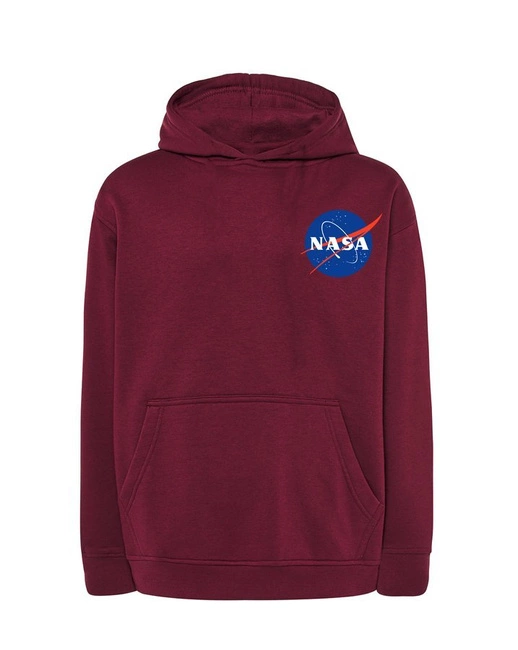 Bluza dresowa z kapturem NASA męska burgundowa