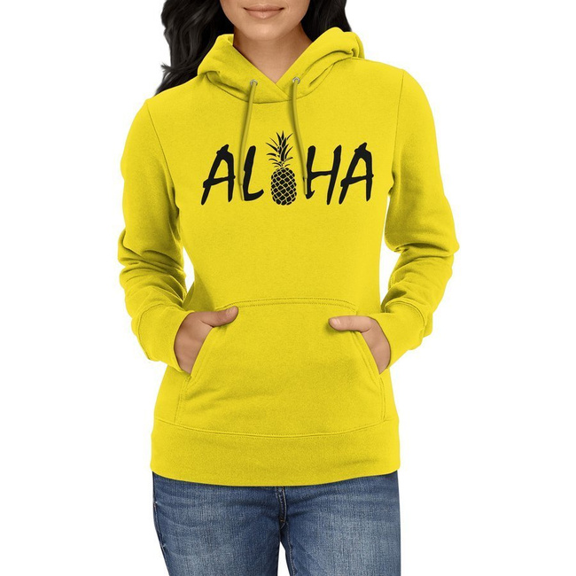 BLUZA damska LATO ALOHA wakacyjna w kolorze żółtym