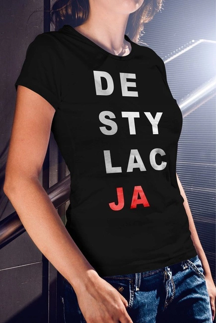 Koszulka damska DESTYLACJA w kolorze czarnym