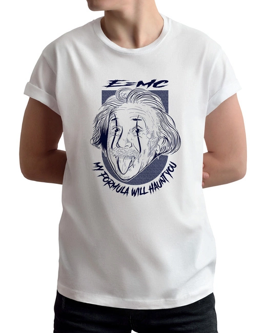 Koszulka męska biała formuła Einstein E=mc2