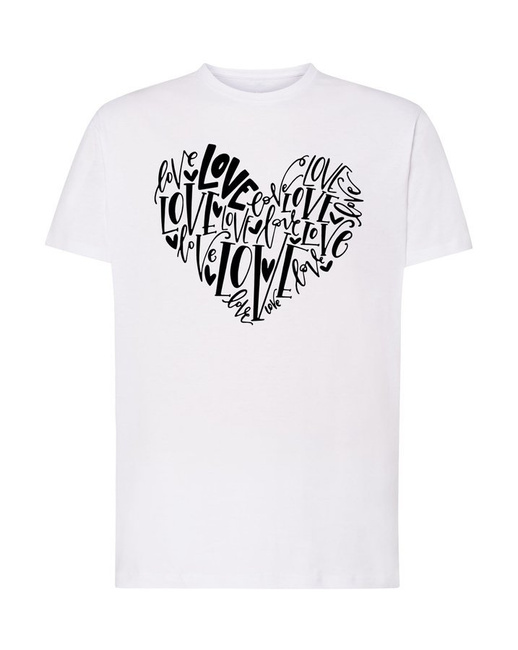 Koszulka męska HEART LOVE, na prezent, walentynki