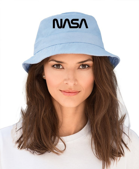 BAWEŁNIANY kapelusik NASA bucket hat KAPELUSZ błękitny