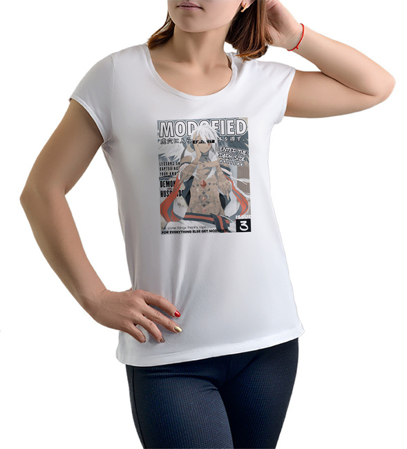 T-shirt damski biały ANIME manga HUSBANDO koszulka
