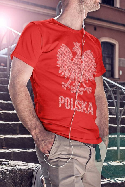Koszulka męska ORZEŁ Z HYMNEM POLSKI