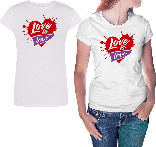 Koszulka damska LOVE IS LOVE Walentynki 