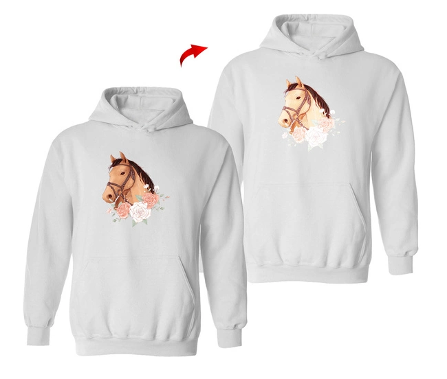 Bluza biała dziecięca Z KONIEM KONIARA nadruk odblaskowy