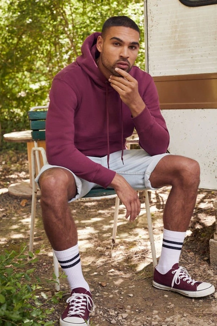 Bluza męska kangurka z kapturem Premium burgundowa Fruit of the Loom