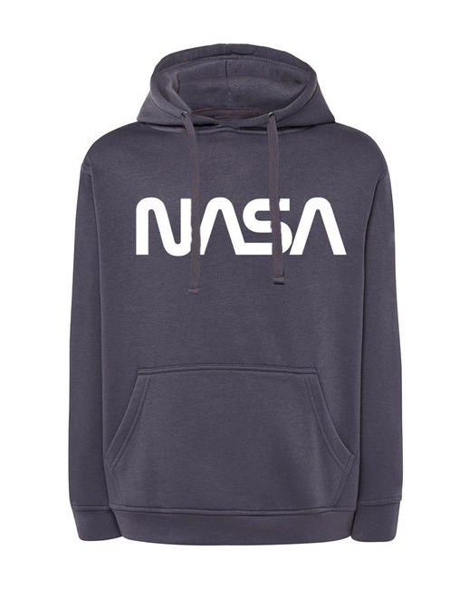MODNA bluza NASA męska, kangurka z kapturem w kolorze denim