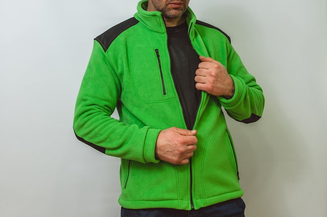 Gruby polar ze wzmocnieniami zieleń kelly/czarny FLRA 340