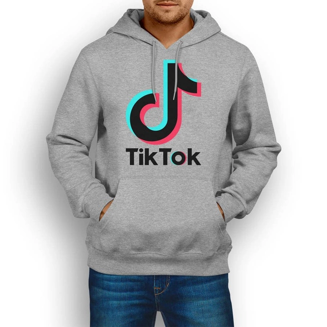 Bluza dresowa z nadrukiem TikTok męska