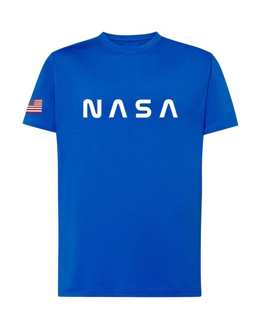 MODNA męska koszulka NASA, prezent w kolorze niebieskim
