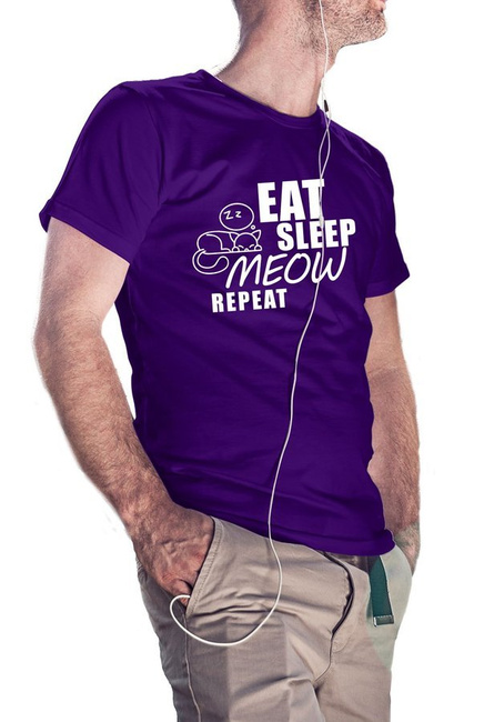 Koszulka męska EAT SLEEP MEOW