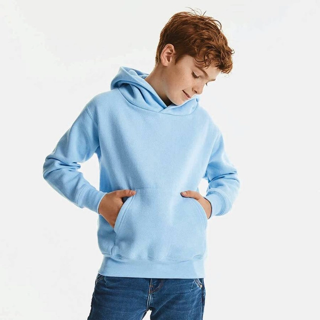 Bluza dziecięca kangurka z kapturem jasnoszara Russell