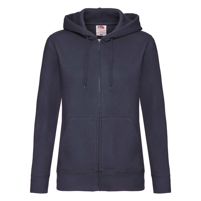 Bluza damska rozpinana Hooded Premium w kolorze ciemnogranatowym Fruit of the Loom