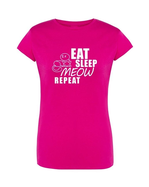 Koszulka damska EAT SLEEP MEOW REPEAT, na prezent