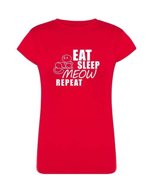 Koszulka damska EAT SLEEP MEOW REPEAT, na prezent