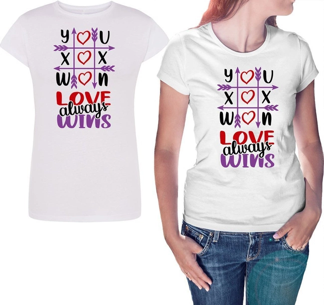Koszulka dla niej Love Always Wins, prezent Walentynki