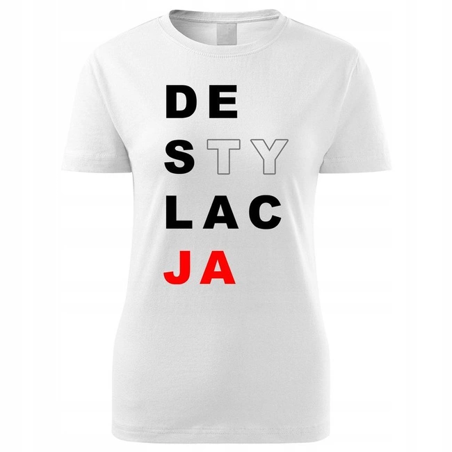 Koszulka damska DESTYLACJA w kolorze białym