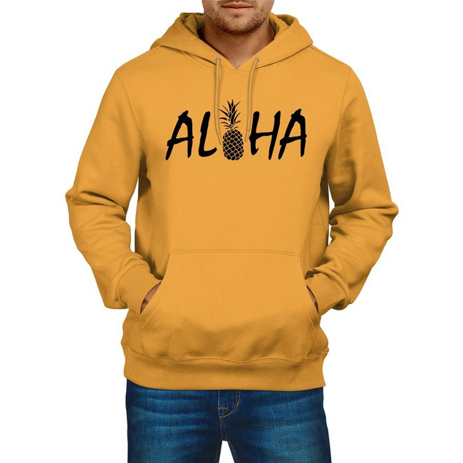 BLUZA męska LATO ALOHA wakacyjna w kolorze pomarańczowym