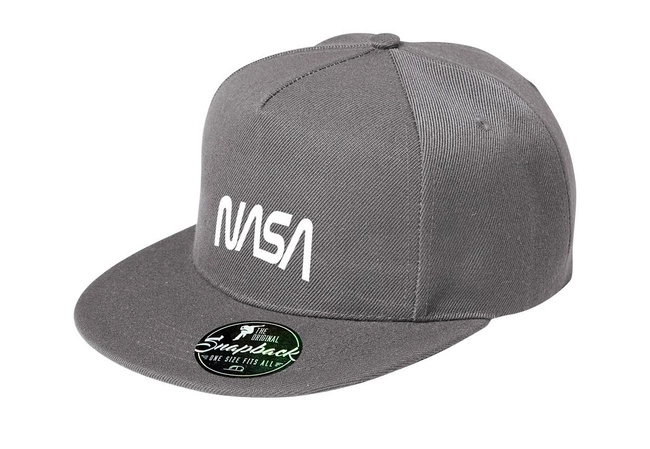 MODNA czapka z daszkiem 5P RAP - NASA kolor szary melanż