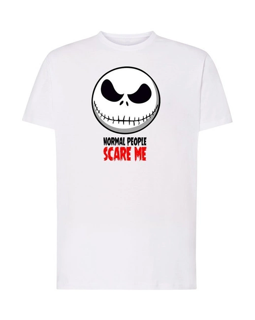 T-shirt męski NORMAL PEOPLE SCARE ME w kolorze białym