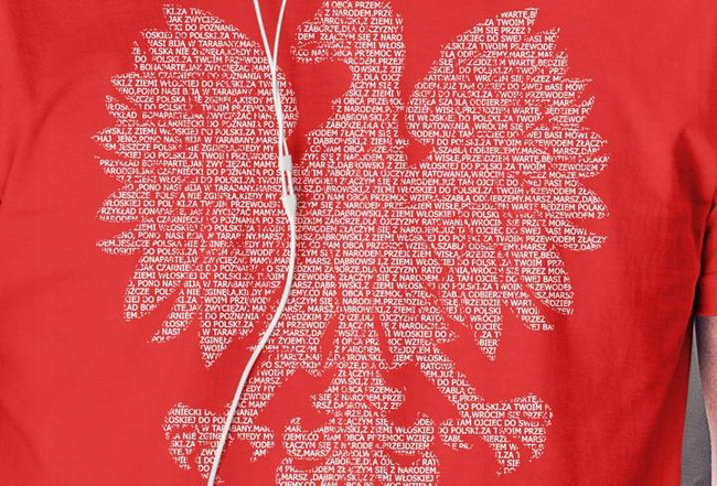 Koszulka męska ORZEŁ Z HYMNEM POLSKI