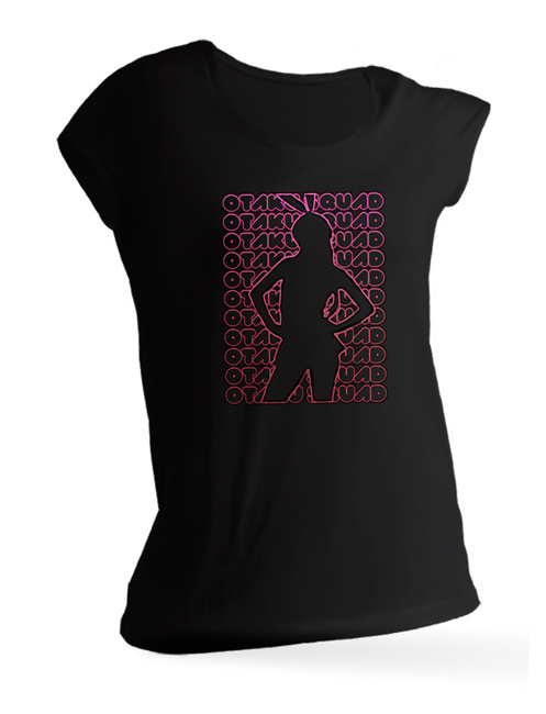 Koszulka damska czarna ANIME manga OTAKU SQUAD t-shirt
