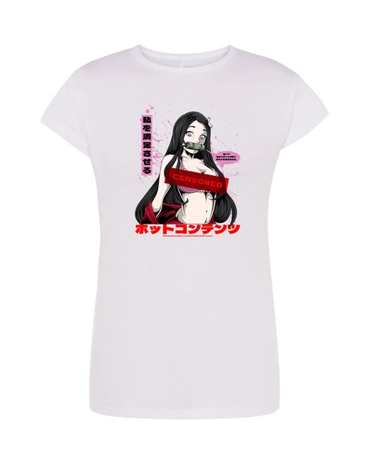 Koszulka damska biała anime Demon Slayer Nezuko
