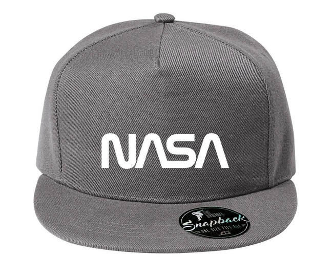 MODNA czapka z daszkiem 5P RAP - NASA kolor szary melanż