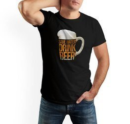 T-shirt męski SAVE WATER - DRINK BEER koszulka DLA PIWOSZA