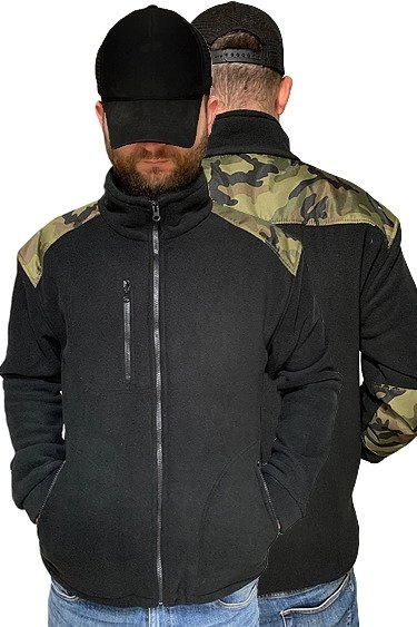 Gruby polar ze wzmocnieniami czarny/moro FLRA 340
