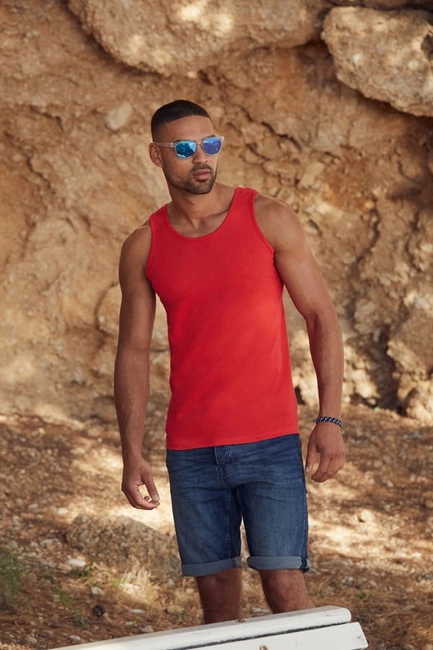 Bawełniany top męski ATHLETIC VEST w kolorze ciemnogranatowym Fruit of the Loom