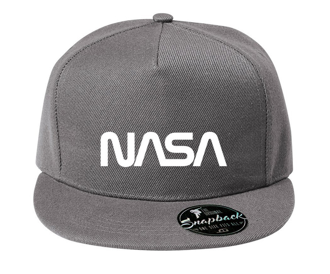 MODNA czapka z daszkiem 5P RAP - NASA kolor szary melanż