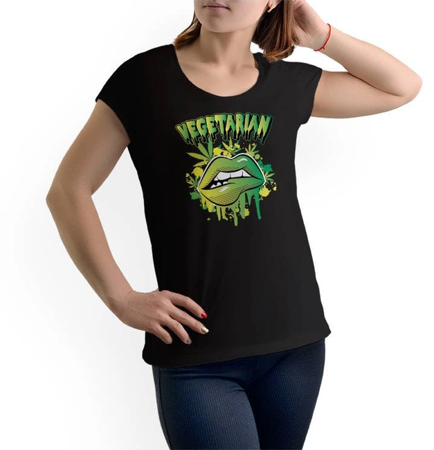 Koszulka damska VEGETARIAN marihuana