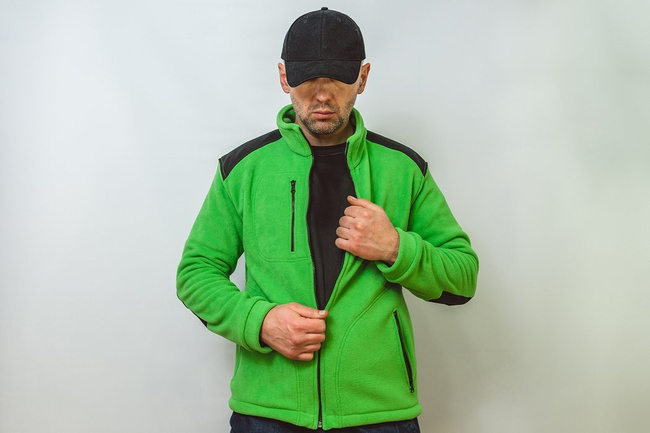 Gruby polar ze wzmocnieniami zieleń kelly/czarny FLRA 340