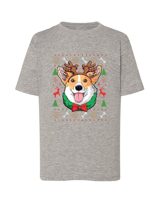 Koszulka świąteczna dziecięca ŚWIĄTECZNY CORGI