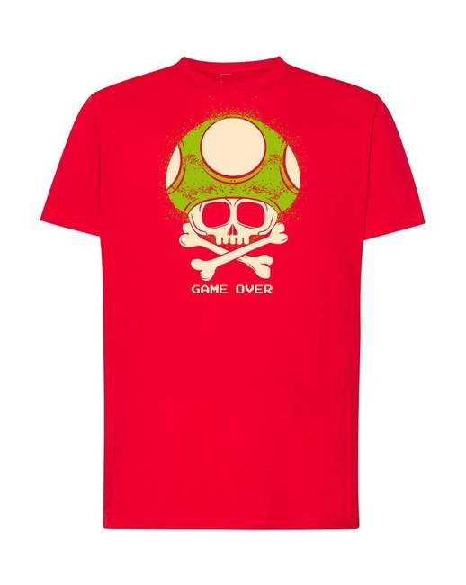 T-shirt męski Mario GAME OVER w kolorze czerwonym