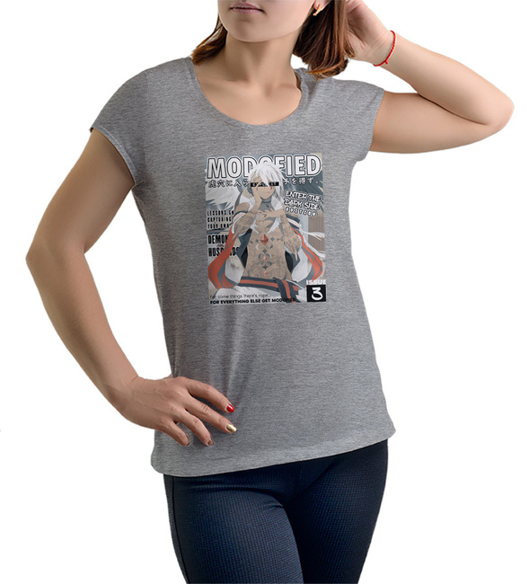 T-shirt damski szary ANIME manga HUSBANDO koszulka