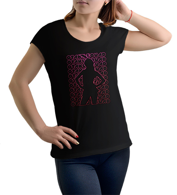 Koszulka damska czarna ANIME manga OTAKU SQUAD t-shirt