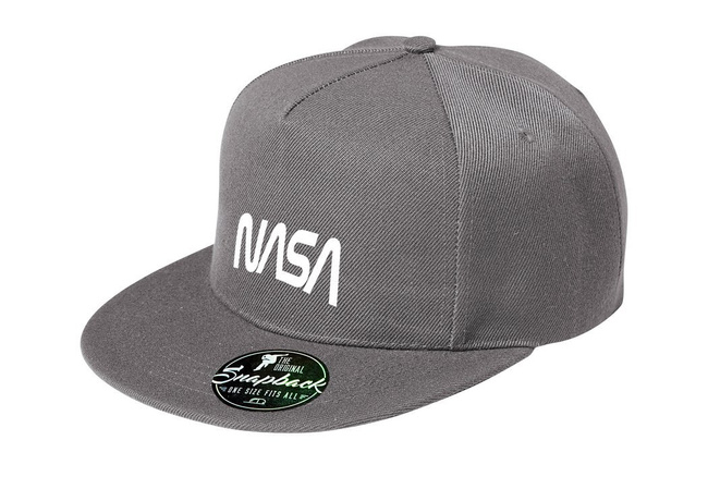 MODNA czapka z daszkiem 5P RAP - NASA kolor szary melanż